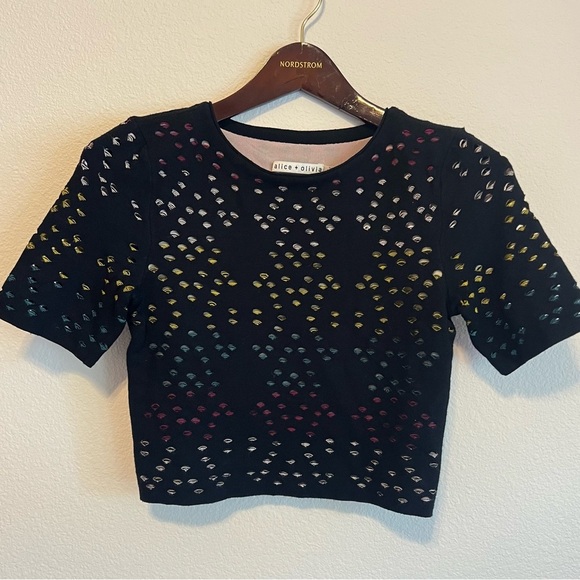 Alice + Olivia Ines crop top sweater size Small - Picture 7 of 14